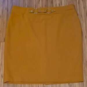 Mustard Yellow Skirt with Belt Detail